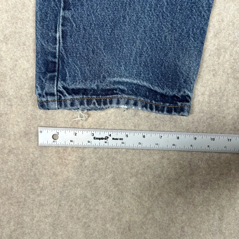 Levi's 505 Jeans Mens 36x32 Blue‎ Distressed Regular Fit Straight Leg Denim